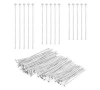 PATIKIL 1.6/1.8/2Inch Flat Head Pins, Jewelry Making Headpins Straight Pins Findings Bendable for DIY Craft Bracelet Necklace Earring Pendant Making Supplies-600Pcs(Silver Tone)