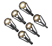 PATIKIL 1.6-4mm Fishing Rod Tip Repair Kit, 6pcs Stainless Steel Pole Ring Guide Replacement for Saltwater Freshwater Fishing, Golden