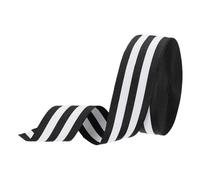 PATIKIL 1.6" Black White Striped Grosgrain Ribbon, 25 Yard Polyester Fabric Stripe Craft Ribbon Double Faced Design for Bow Gift Wrapping DIY Making Christmas Decorations