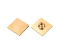 PATIKIL 1.6" Blank Wax Seal Stamp Head, 2Pcs Square Brass Sealing Wax Stamp Heads for DIY Card Making Envelope Sealing Wedding Invitation Crafting, Gold Tone