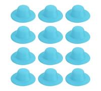 PATIKIL 1.6 Inch Mini Formal Hats, 12 Pcs Miniature Doll Hats Mini Top Hat for Crafts Hair Accessories Decorate Doll Snowman, Lake Blue