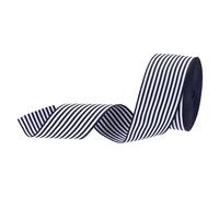 PATIKIL 1.6" Navy and White Striped Grosgrain Ribbon, 10 Yard Polyester Fabric Stripe Craft Ribbon Double Faced Design for Bow Gift Wrapping DIY Making Christmas Decorations