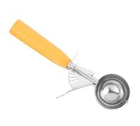 PATIKIL 1.6 Ounce Ice Cream Scoop with Trigger, Stainless Steel Portion Cookie Scoop with Thumb Trigger for Cookie Dough Cupcake Batter Baking, Yellow