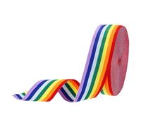 PATIKIL 1.6" Rainbow Striped Grosgrain Ribbon, 25 Yard Polyester Fabric Stripe Craft Ribbon Double Faced Design for Bow Gift Wrapping DIY Making Christmas Decorations
