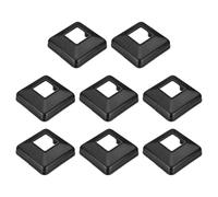 PATIKIL 1.6 x 1.6 Inches Post Sleeve, Plastic Post Base Cover Column Wraps Split Style Vinyl Sleeve for Wood Hand Porch Fence Deck Stairs Rails - 8pcs (Black)
