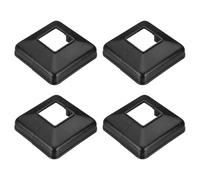 PATIKIL 1.6 x 1.6 Inches Post Sleeve, Plastic Post Base Cover Column Wraps Split Style Vinyl Sleeve for Wood Hand Porch Fence Deck Stairs Rails - 4pcs (Black)