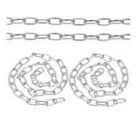 PATIKIL 1.6ft SUS304 Stainless Steel Chain, 2Pcs 2mm Metal Chain Link 0.5 Meter Small Light Duty for Home Outdoor Camping Hanging Pet Plant, Silver