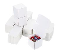 PATIKIL 1.6x1.6x1.6" Small Gift Boxes Bulk with Lid, 100 Pack Mini Square Foldable Cardboard Paper Present Box for Earring Ring Jewelry, Wedding Party Favor, Birthday, White