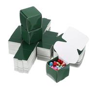 PATIKIL 1.6x1.6x1.6" Small Gift Boxes Bulk with Lid, 100 Pack Mini Square Foldable Cardboard Paper Present Box for Earring Ring Jewelry, Wedding Party Favor, Birthday, Dark Green
