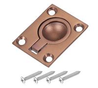 PATIKIL 1-7/8"x1-1/2 Flush Pull Ring Handles, 316 Stainless Steel Square Recessed Door Pull Hidden Boat Hatch Latch with Screws for Marine Yacht Furniture, Red Bronze