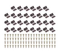 PATIKIL 1.7"x0.8"x0.8" Plastic Corner Braces, 30 Pcs L-Shape Shelf Support Corner Brace Nylon Right Angle Brackets with Cover for Drawer Shelves Cabinet Repair Fixing, Brown