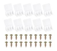 PATIKIL 1.7"x0.9"x0.9" Plastic Corner Braces, 20 Pcs L-Shape Shelf Support Corner Brace Nylon Right Angle Brackets with Cover for Drawer Shelves Cabinet Repair Fixing, White