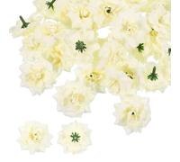 PATIKIL 1.77 Inch Artificial Roses Head, 50 Pcs Fake Flowers Wedding Faux Flower Wall DIY Crafts Bridal Shower Bouquet Home Housewarming Decor Decoration, Cream