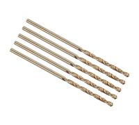 PATIKIL 1.7mm Drill Bit #51, Micro Number Small Bits 4341 High-Speed Steel 118° Gold for Soft Thin Metal Steel Wood Acrylic - 5 Pack