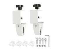 PATIKIL 1.7x1.3x2.4" Desk Divider Support Clamp, 2 Pcs Aluminum Desk Shield Clamp Desk Divider Partition Clamp Sneeze Guard Clamp Bracket for Office Home Desk Panel, Silver