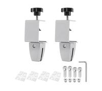 PATIKIL 1.7x1.3x2.4 Desk Divider Support Clamp, 2 Pcs Aluminum Desk Shield Clamp Desk Divider Partition Clamp Sneeze Guard Clamp Bracket for Office Home Desk Panel, White