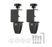 PATIKIL 1.7x1.3x2.4" Desk Divider Support Clamp, 2 Pcs Aluminum Desk Shield Clamp Desk Divider Partition Clamp Sneeze Guard Clamp Bracket for Office Home Desk Panel, Black