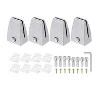 PATIKIL 1.7x1.3x2.4" Desk Divider Support Clamp, 4 Pcs Aluminum Desk Shield Clamp Desk Divider Partition Clamp Sneeze Guard Clamp Bracket for Office Home Desk, Silver
