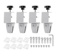 PATIKIL 1.7x1.3x2.4" Desk Divider Support Clamp, 4 Pcs Aluminum Desk Shield Clamp Desk Divider Partition Clamp Sneeze Guard Clamp Bracket for Office Home Desk Panel, White