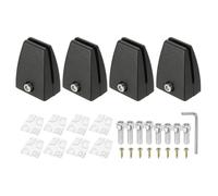 PATIKIL 1.7x1.3x2.4" Desk Divider Support Clamp, 4 Pcs Aluminum Desk Shield Clamp Desk Divider Partition Clamp Sneeze Guard Clamp Bracket for Office Home Desk, Black