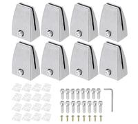PATIKIL 1.7x1.3x2.4 Desk Divider Support Clamp, 8 Pcs Aluminum Desk Shield Clamp Desk Divider Partition Clamp Sneeze Guard Clamp Bracket for Office Home Desk Panel, Silver