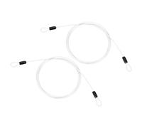 PATIKIL 1/8" Dia Vinyl Coated Stainless Steel Cable with Loops, 2 Pcs 6.6ft (79") Flexible Wire Rope Security Chain Lanyard Lock for Outdoor Stage Lighting Luggage Lock, White