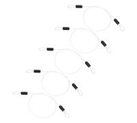 PATIKIL 1/8" Dia Vinyl Coated Stainless Steel Cable with Loops, 5 Pcs 2 ft (20") Flexible Wire Rope Security Chain Lanyard Lock for Outdoor Stage Lighting Luggage Lock, White