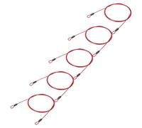 PATIKIL 1/8" Dia Vinyl Coated Stainless Steel Cable with Loops, 5 Pcs 7 ft (79") Flexible Wire Rope Security Chain Lanyard Lock for Outdoor Stage Lighting Luggage Lock, Red