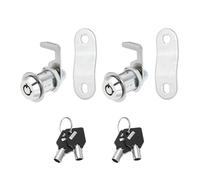 PATIKIL 1/8 Inch Cabinet Locks with Key, 2 Pack Cam Replacement Lock Cylinder Toolbox Lock Keyed Alike for RV Drawer Storage Cart Mailbox Compartment Door Tool Lock, Silver