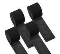 PATIKIL 1.8 Inch Crepe Paper Streamer, 4 Roll 328ft Soft Paper Streamer Crepe Paper Sheet for Craft Wrapping Party Birthday Wedding Decoration Ornament, Black