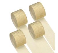 PATIKIL 1.8 Inch Crepe Paper Streamer, 4 Roll 328ft Soft Paper Streamer Crepe Paper Sheet for Craft Wrapping Party Birthday Wedding Decoration Ornament, Gold