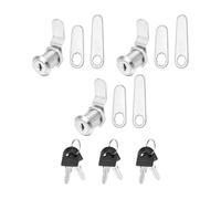 PATIKIL 1/8 Inch Keyed Alike Cabinet Locks with Key, 3 Pack Cam Replacement Lock Cylinder Toolbox Lock for RV Drawer Storage Cart Mailbox, Silver