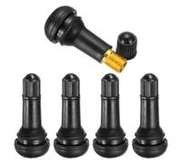 PATIKIL 1.8 Inch TR413 Tire Valve Stem, 5 Pack Universal Metal Rubber Snap-in Valve Stems for Cars Trucks Trailers ATVs Motorcycles, Black