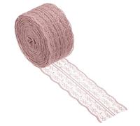 PATIKIL 1.8 Inch x 25 Yards Lace Trim Ribbon, Non-Stretch Lace Sewing Roll Gift Package Floral Wrapping for Party Home Decoration Dress Craft, Pale Mauve