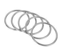 PATIKIL 1.8" Metal O Ring, 5 Pcs Heavy Duty 304 Stainless Steel O Rings Welded Round Rings for DIY Crafts Hardware Belt Dog Leash Macrame, 6x45mm