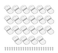PATIKIL 1/8" Offset Canvas Clips, 22 Pcs Metal Picture Framing Mirror Clips Z Shape Mounting Tools with Mounting Hole for Photo Painting, Include 22 Screws, Silver Tone