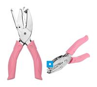 PATIKIL 1/8" Single Hole Punch, 2 Pack Handheld Hole Puncher with Soft Grip Circle Hole Metal Paper Puncher for Tag DIY Craft Scrapbook Ticket, Pink