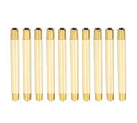 PATIKIL 1/8" x 1/8" NPT Male Brass Pipe Fitting Long Nipple, 10Pcs 4" Long Straight Pipe Fitting Connector Extender for Fuel, Air, Water, Oil, Gas System Connection, 1200PSI