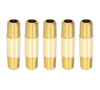 PATIKIL 1/8" x 1/8" NPT Male Brass Pipe Fitting Long Nipple, 5Pcs 2" Long Straight Pipe Fitting Connector Extender for Fuel, Air, Water, Oil, Gas System Connection, 1200PSI