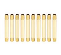 PATIKIL 1/8" x 1/8" NPT Male Brass Pipe Fitting Long Nipple, 5Pcs 3-1/2" Long Straight Pipe Fitting Connector Extender for Fuel, Air, Water, Oil, Gas System Connection, 1200PSI