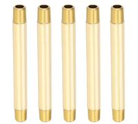 PATIKIL 1/8" x 1/8" NPT Male Brass Pipe Fitting Long Nipple, 5Pcs 4" Long Straight Pipe Fitting Connector Extender for Fuel, Air, Water, Oil, Gas System Connection, 1200PSI