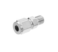 PATIKIL 1/8G x 6mm 304 Stainless Steel Compression Tube Fitting, Double Ferrules Compression Tube Fitting Straight Adapter Connect