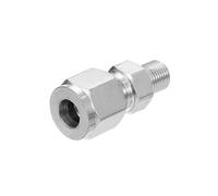 PATIKIL 1/8G x 8mm 304 Stainless Steel Compression Tube Fitting, Double Ferrules Compression Tube Fitting Straight Adapter Connect