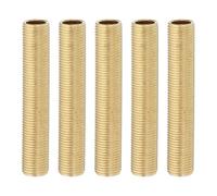 PATIKIL 1/8IP Standard Thread Brass Lamp Pipe Nipple, 5 Pcs 55mm/ 2.2" Length Hollow Tube Adapter Coupler Connector Pipe Fitting Hardware DIY Repair Part for Lamp Lights
