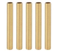 PATIKIL 1/8IP Standard Thread Brass Lamp Pipe Nipple, 5 Pcs 70mm/ 2.8" Length Hollow Tube Adapter Coupler Connector Pipe Fitting Hardware DIY Repair Part for Lamp Lights