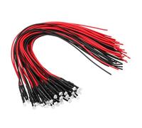 PATIKIL 1.8mm LED Light Emitting Diodes, 30 Pcs 12V DC Pre Wired Mini LED Lights Bulb Light-emitting Lamp for RC DIY Indicator Lighting Decoration, Red