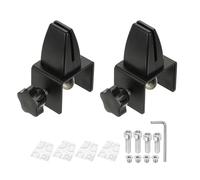 PATIKIL 1.8x1.3x2.1" Desk Divider Support Clamp, 2 Pcs Aluminum Desk Shield Clamp Desk Divider Partition Clamp Sneeze Guard Clamp Bracket for Office Home Desk Panel, Black