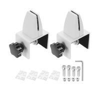 PATIKIL 1.8x1.3x2.1" Desk Divider Support Clamp, 2 Pcs Aluminum Desk Shield Clamp Desk Divider Partition Clamp Sneeze Guard Clamp Bracket for Office Home Desk Panel, Matte White