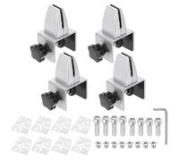 PATIKIL 1.8x1.3x2.1" Desk Divider Support Clamp, 4 Pcs Aluminum Desk Shield Clamp Desk Divider Partition Clamp Sneeze Guard Clamp Bracket for Office Home Desk Panel, Silver