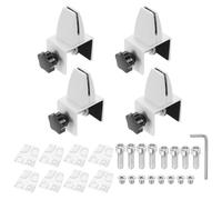 PATIKIL 1.8x1.3x2.1" Desk Divider Support Clamp, 4 Pcs Aluminum Desk Shield Clamp Desk Divider Partition Clamp Sneeze Guard Clamp Bracket for Office Home Desk Panel, Matte White